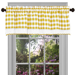Yellow & Gold Valances & Kitchen Curtains You'll Love | Wayfair
